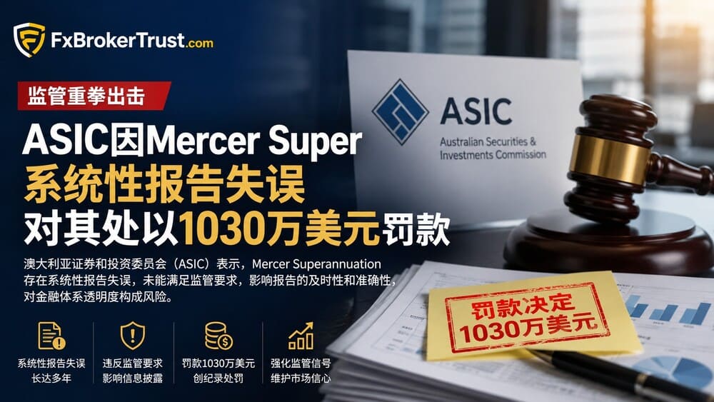 ASIC因Mercer Super系統性報告失誤，對其處以1030萬美元罰款