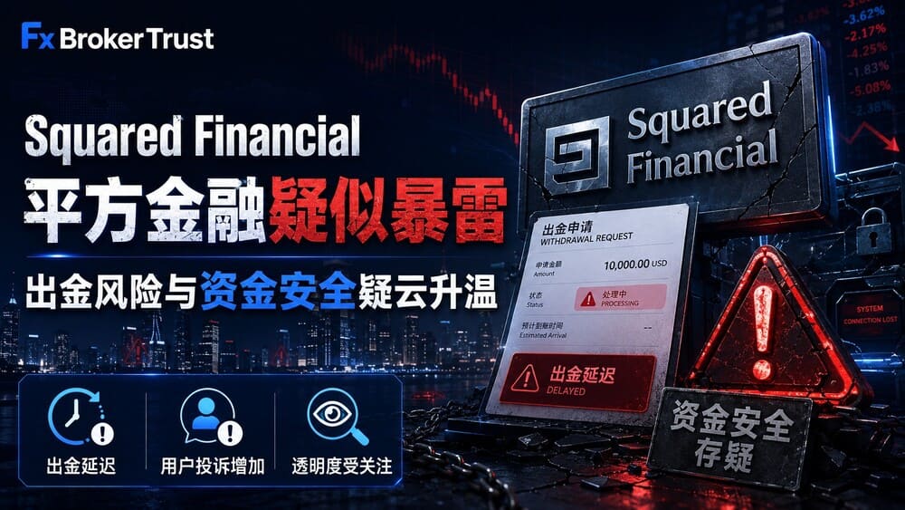 Squared Financial 出金投诉集中爆发 塞浦路斯牌照也发生变动