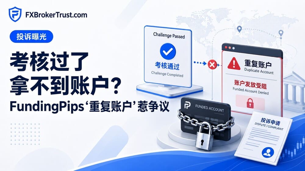 考核过了拿不到账户？FundingPips"重复账户"惹争议
